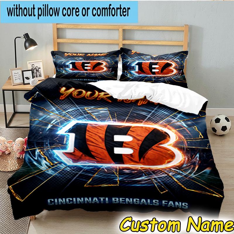 3pcs Custom Name Cincinnati Browns Legacy Bedding Set Includes 1 Duvet Cover & 2 Pillowcases for All Seasons Dormitory Home Decor Christmas gifts