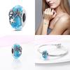 Original 100% Copper Ocean Blue Glass Beads Suitable Fororiginal Bracelet Diy Jewelry Making Women Gift