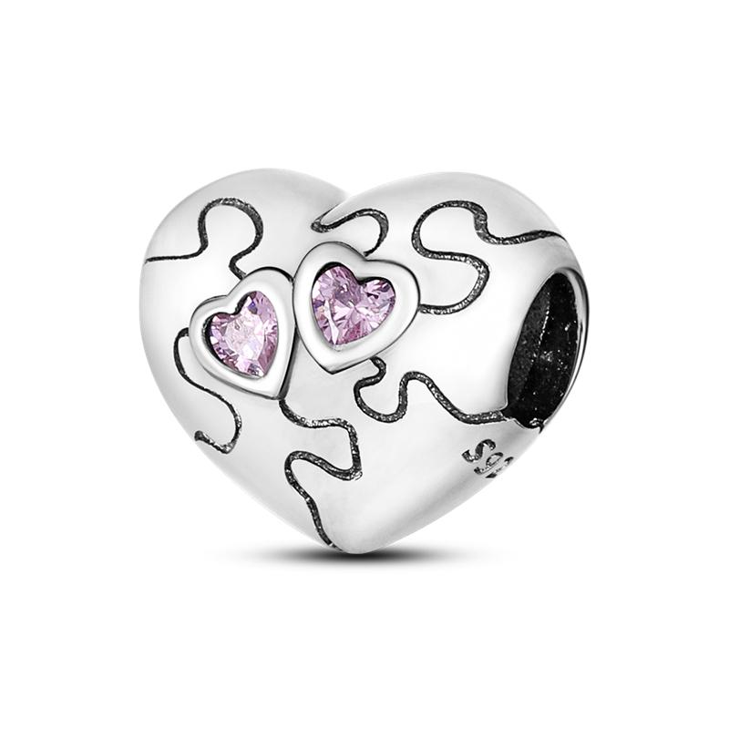Copper Metal Pink Series Color Charm Bead Components Bead Components Cut Girl Flower Pendant Bead Component Compatible With Authentic Original