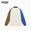 MQD Boys' Waffle Knit Color Block Long Sleeve Polo Shirt