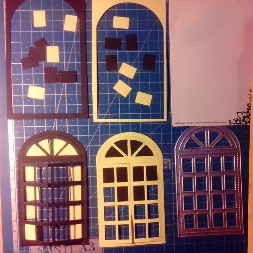 Reusable Carbon Steel Background Window Frame Cutting Die Scrapbook DIY Stencil