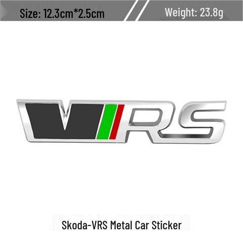 Volkswagen Skoda RS Emblem Set: Octavia Rapid Grille, VRS Fender, Metal Tail & Body Stickers