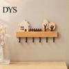 Solid Wood Coat Rack Wooden Key Holder, Organizer with 6 Hooks, Modern Wall Hooks for Entry Mounted Hanger Entryway Kitchen And Office Holder