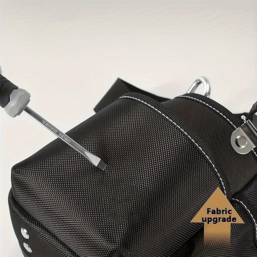 Single Side Tool Belt Pouch for Electrician Carpenters and Builders, Durable Canvas Construction, Black