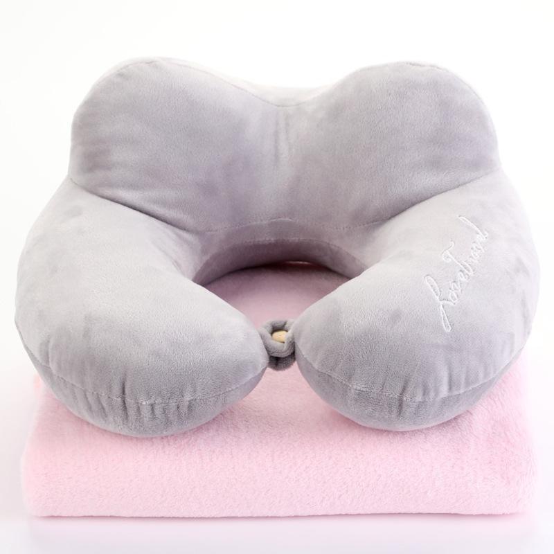 Cartoon Portable U-Shaped Neck Pillow - Foldable & Multifunctional for Travel