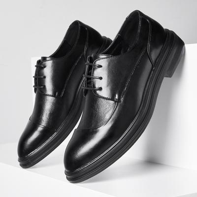 Fashion Elevator Men Dress Shoes Lace Up Black Soft Leather Formal Shoes Casual Business Men Oxfords Suit Wedding Shoes Men
