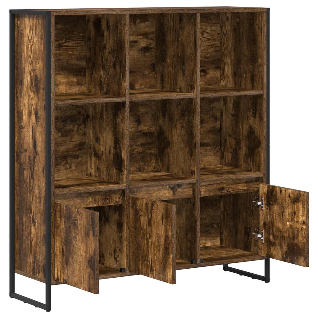Bookshelf Set of 2 Smoked Oak Finish 99.5 x 30 x 108 cm Engineered Wood