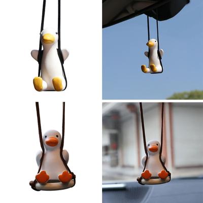 1 Pc Little Duck Swing Pendant with Hanging Rope Car Ornament Bag Personal Belongings Bring Good Luck Fancy Home Decoration