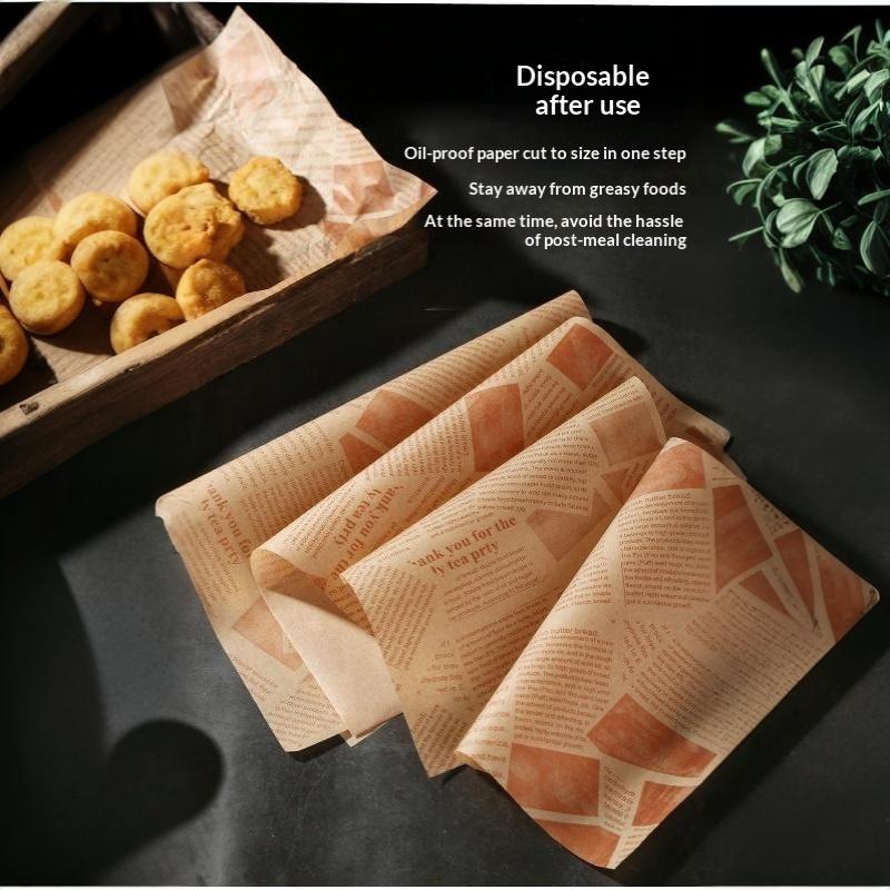Nonstick Baking Paper 50 Sheets Food Grade Greaseproof Heat Resistant Waterproof Liners for Air Fryer Oven Roasting