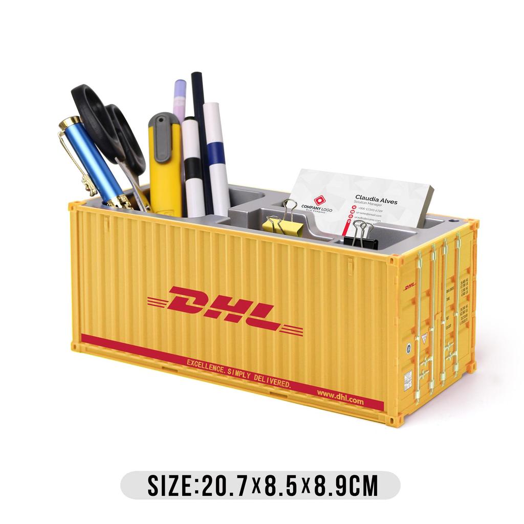 Portalápices Personalizado con Forma de Contenedor de Envío DHL con Logo