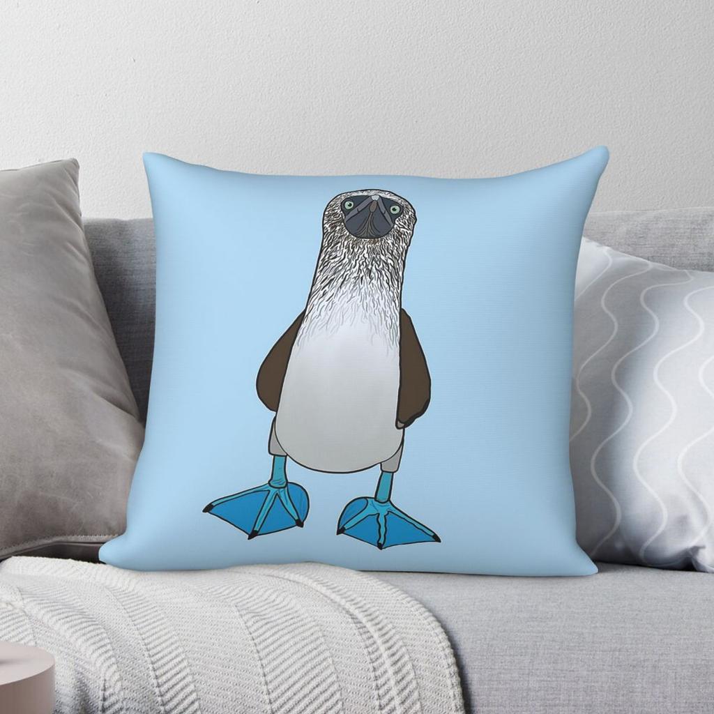 Blue Footed Booby Sula Nebouxii Square Pillowcase Polyester Linen Velvet Pattern Decorative Throw Pillow Room Cushion Cover