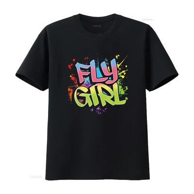 Fly Girl 80s 90s Old School Hip Hop Girls T Shirt Vintage Washed Designer Clothes Top For Everyday Wear Streetwear Stylish