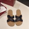 Shoes cross with slippers women's summer 2025 new French retro style casual flat beach