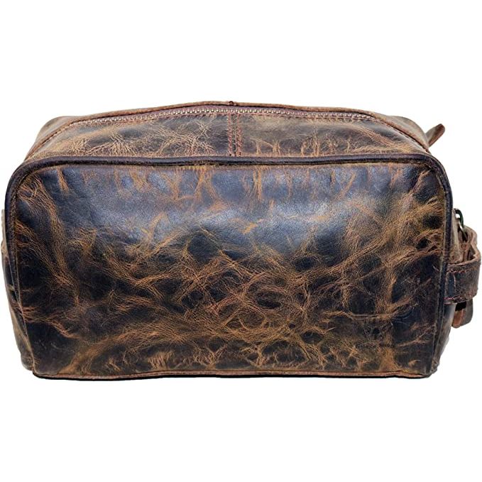Kulturbeutel aus echtem Leder, wasserdicht, Dopp Kit, Rasierbeutel und Pflege für Reisen, Bräutigam, Geschenk für Männer und Frauen