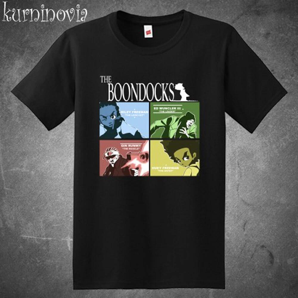 The Boondocks Sitcom TV Show Cartoon Men s Black Size S to 5XL S