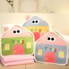 Nordic Style House-Shaped Pillow: Soft, Comfortable Home Cushion for Kids' Room, Headboard Backrest, or Photo Prop.