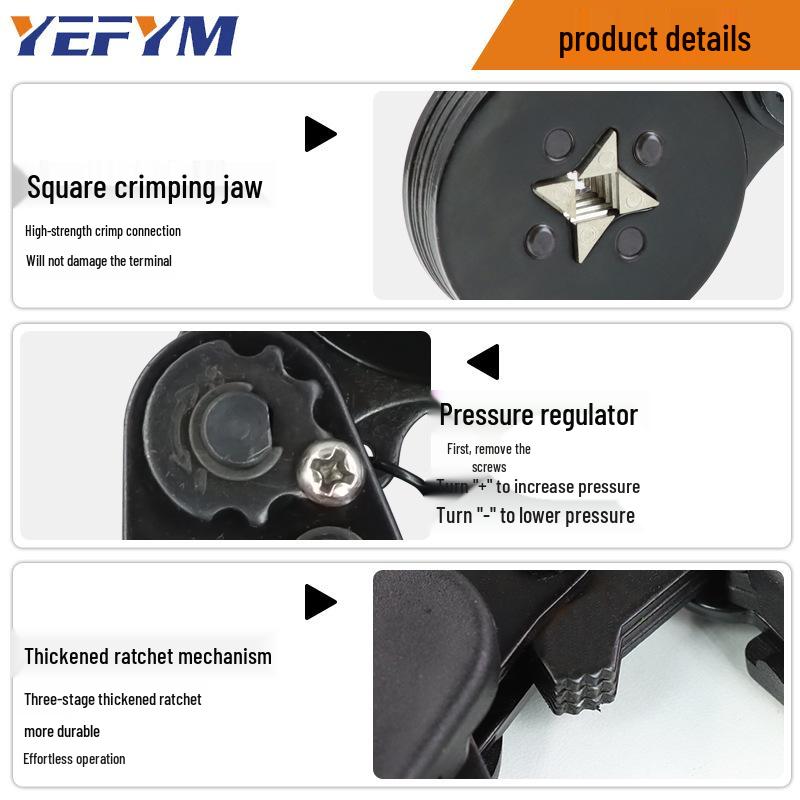 Tubular Terminal Crimping Pliers HSC8-6-4 with 1200-Piece Electrician Kit
