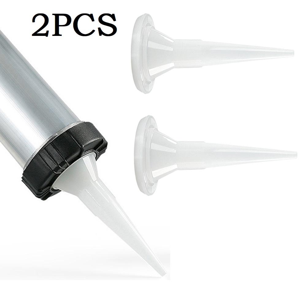 Home Improvement Caulking Nozzle Plastic White 2pcs