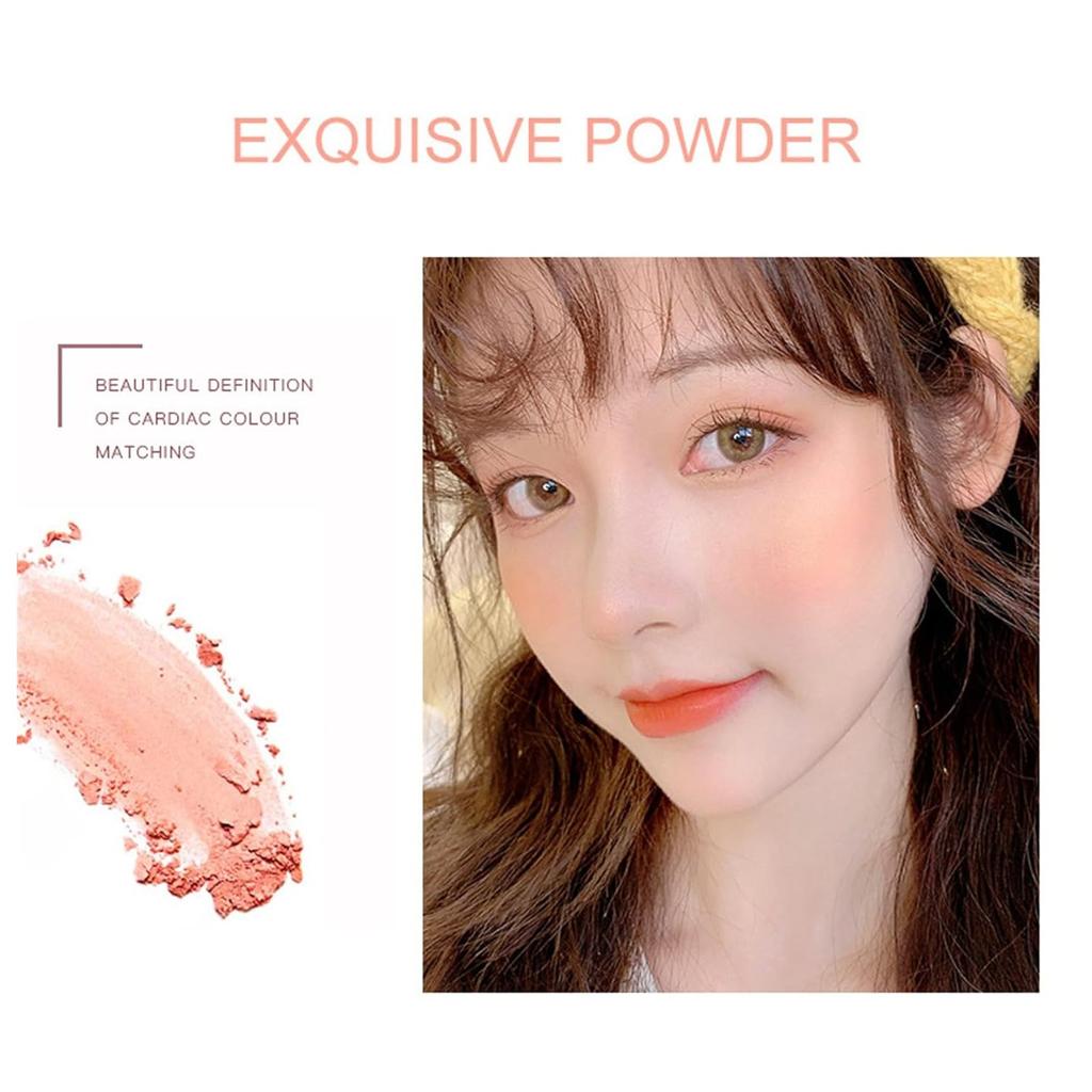 Embossed Smooth Powder Blush Palette for Cheeks, Korean Blush Makeup Palette,Highlight Blush Palette Smooth Powder Blush