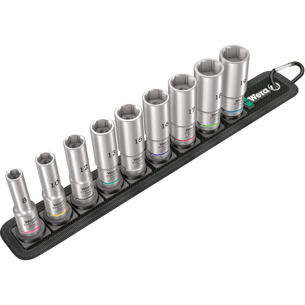 

Wera 05004545001 B1 Deep Socket Belt Set Imported from Set, 3/8 Drive, 9-Piece [Officially Japan]