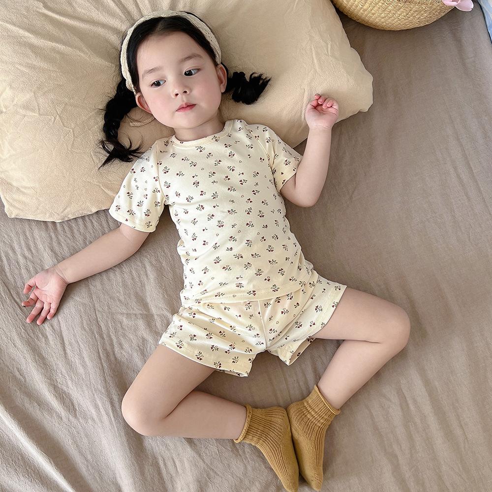 Children's Home Clothes Summer Children's Pajamas Suit Girls Home Clothes Cotton Short-sleeved Suit Cartoon