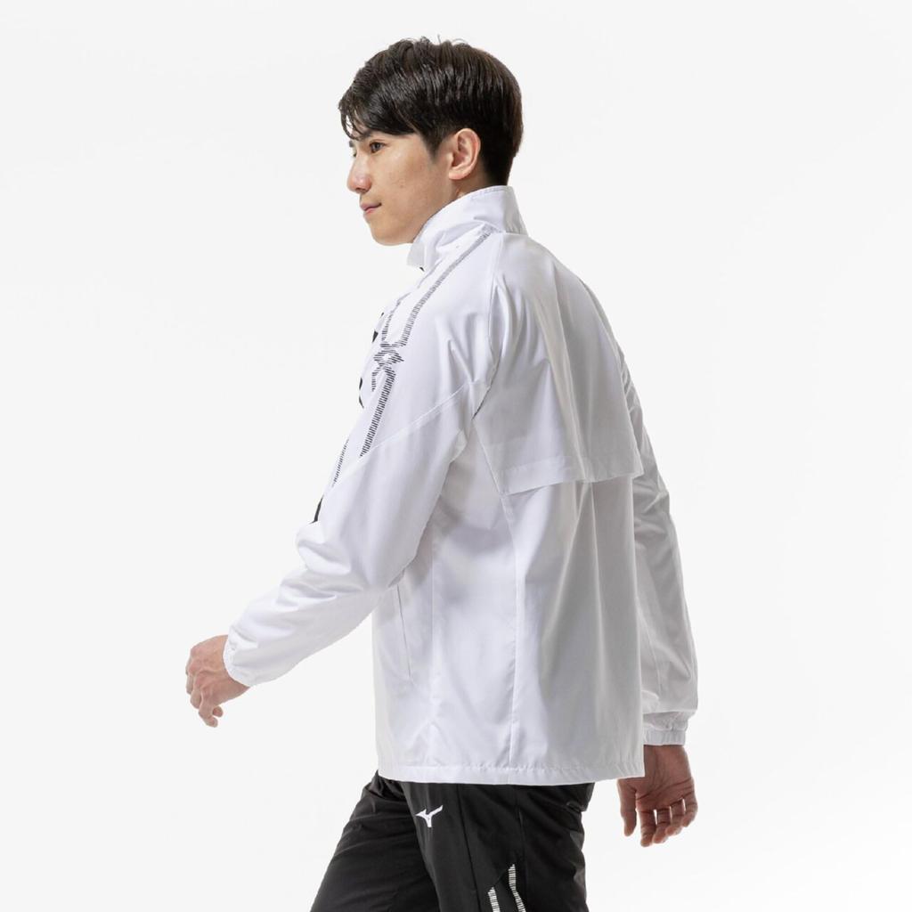 Training Wear MC Line Windbreaker Jacket Windproof 32MEC015 Unisex White X Black XL [Mizuno] Water-repellent