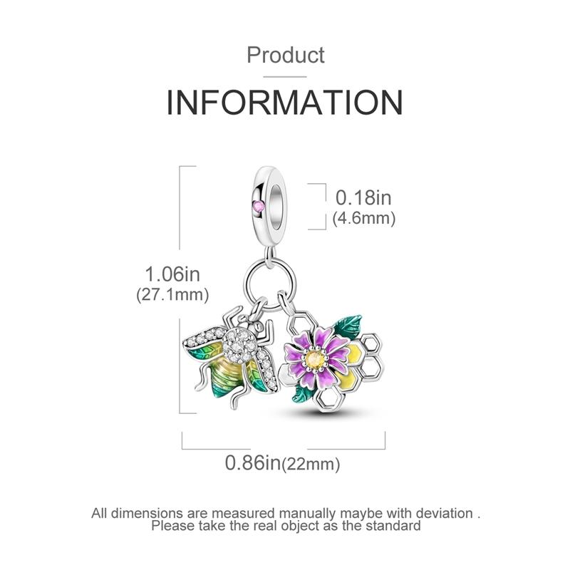 Copper Plated Little Bee And Beehive Flower Pendants Fit Charms Plataoriginal Bracelet Beads Women Jewellery Making Diy