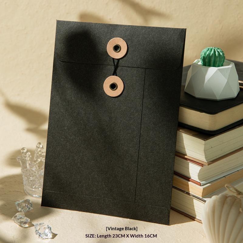 A5 Kraft Paper Vintage String Tie Envelopes Tear Resistant for Bridal Shower Invitation Card Small Gift Packaging