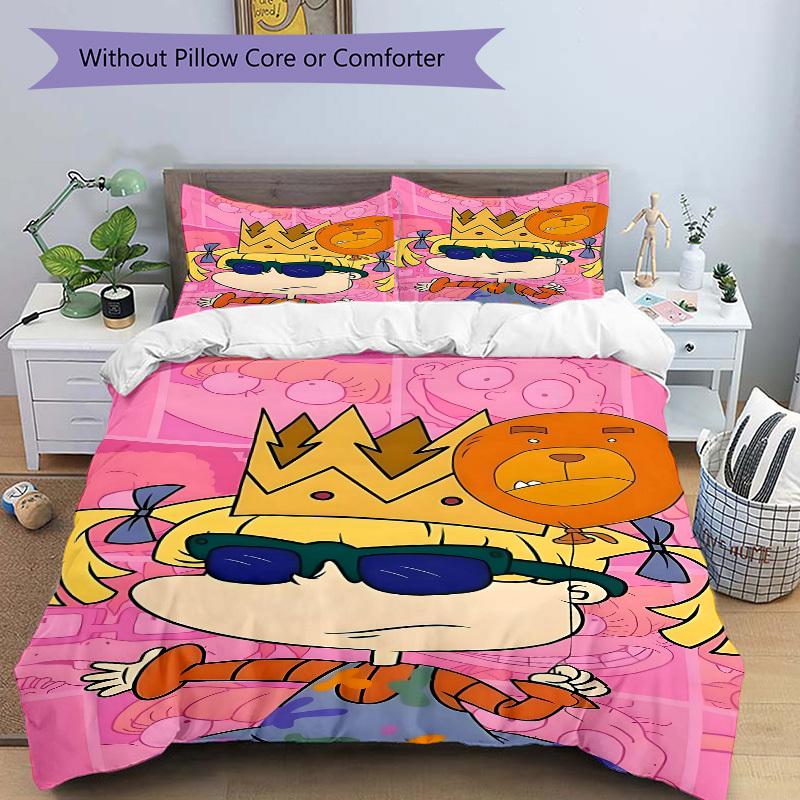 3pcs Bedding Set Rugrats Includes 1 Comforter + 2 Pillowcases, Without Pillow Inserts, Soft Comfortable,a0909176