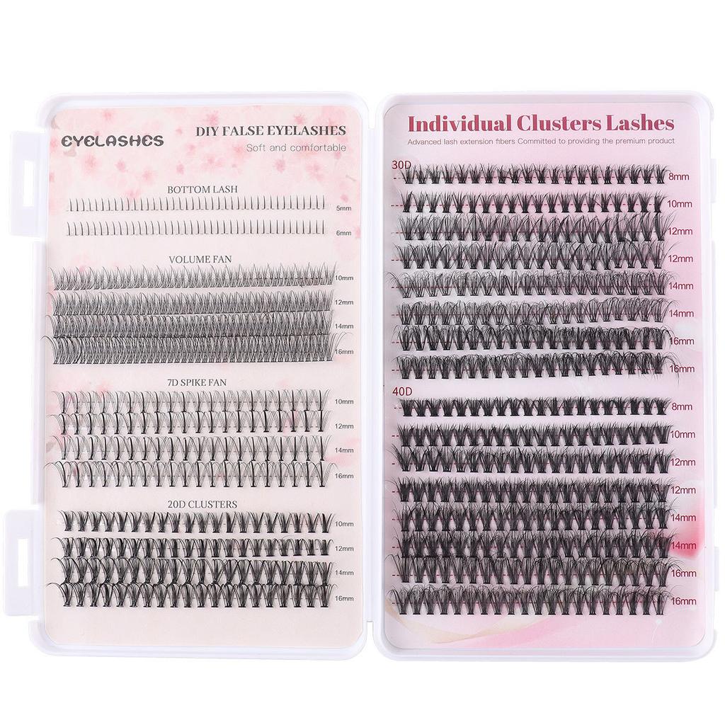 Diy Single Tuft False Eyelashes Fluffy Thick Eyelashes 30 + 40D Mixed Dress Eyelash Book Set