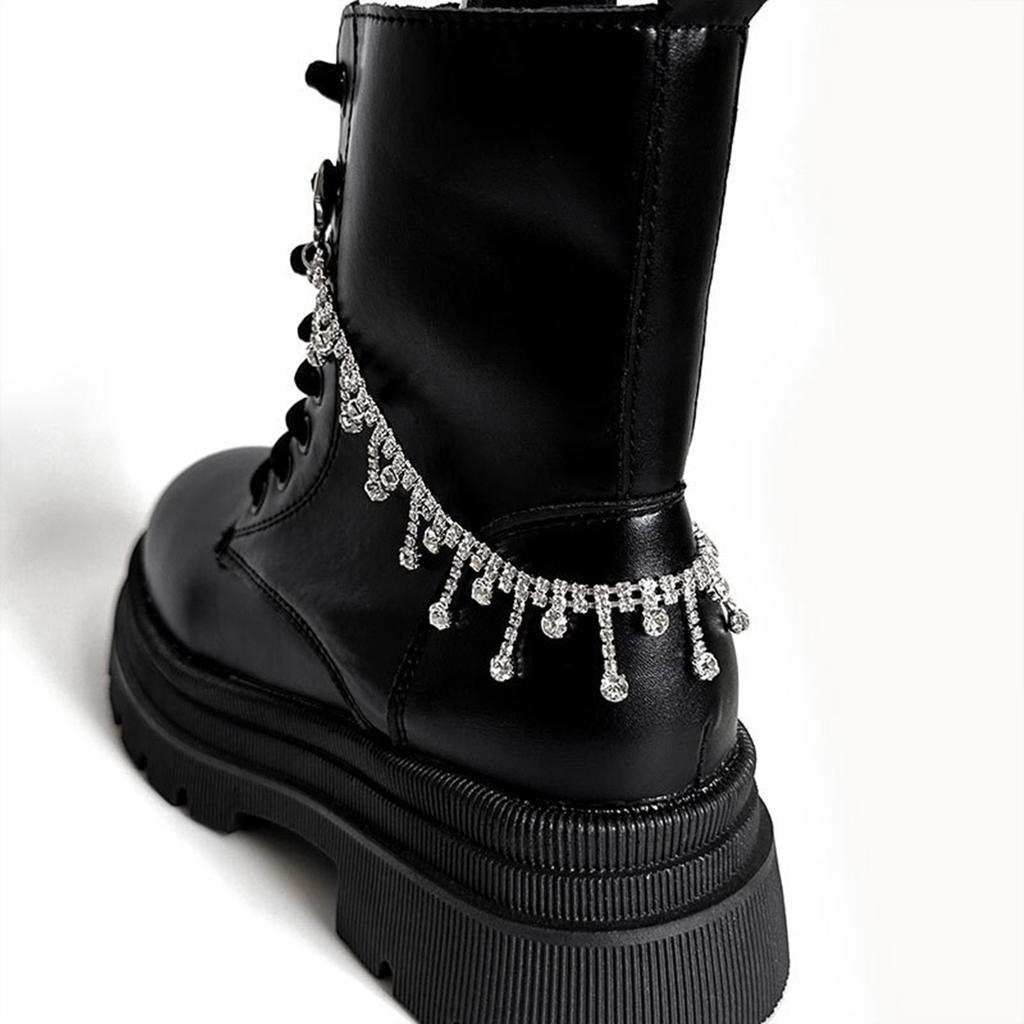 Adjustable Shoe Chain Ornament Unique Bling Metal Shoe Heel Embellishment Versatile Footwear Accessory for Teens Adults