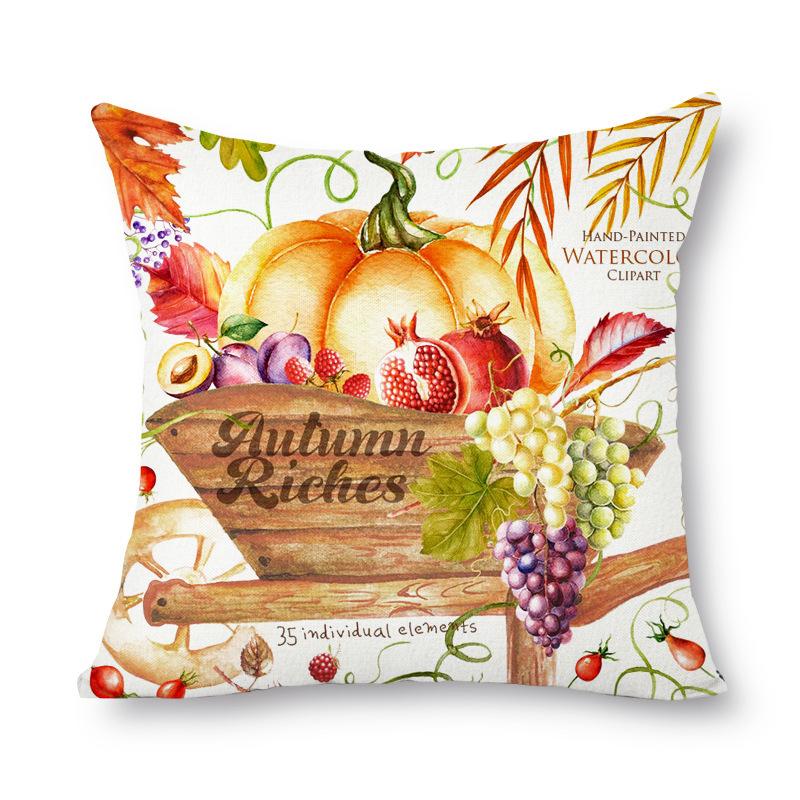 Thanksgiving Autumn Leaves Golden Short Plush Pillow Cover Office Sofa Cover Cushion Cover