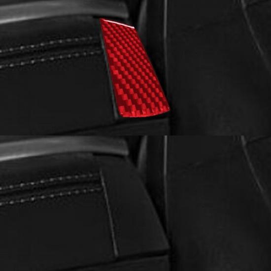 2Pcs Red Carbon Fiber Interior Steering Wheel Side Cover For Dodge Charger 15-22