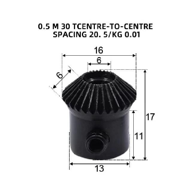 Bevel Gear 1M 25/30Teeth Inner Bore 6/8/10/12/14/15/16mm Gear 90 Degrees Transmission Precise Bevel Gear