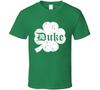 Duke St Patricks Day Clover Name T Shirt
