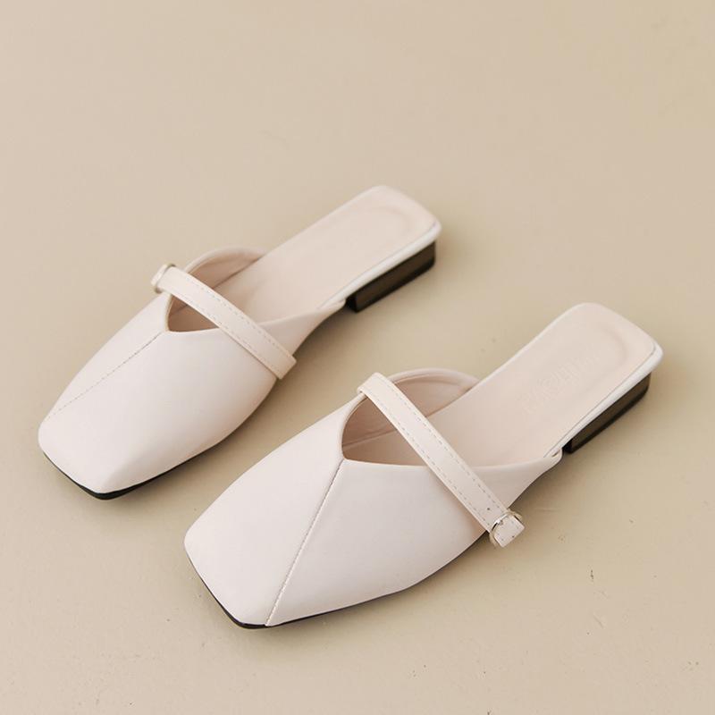 Baotou lazy half slippers women's outer wear summer new fashion low heel versatile flat bottom sandals