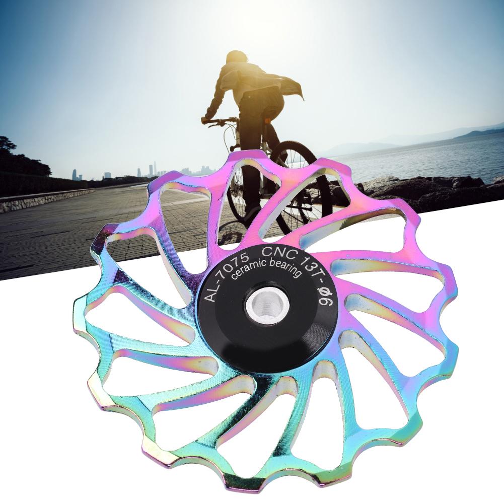 Mountain Bicycle Ceramics Rear Derailleur Pulley Transmission Bearings Bike Cycling Accessorycolorful 13T