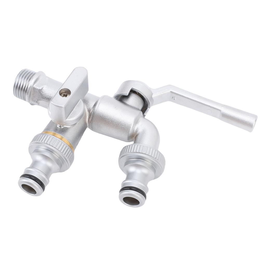 Doppelhahn Wasserhahn 1 2in Einlass 3 4in Auslass 1 in 2 Aus Messing Außenwasserhahn Schlauchverteiler