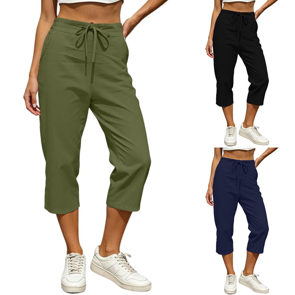 Women's Casual And Fashionable Color Loose Pants With Pocketes