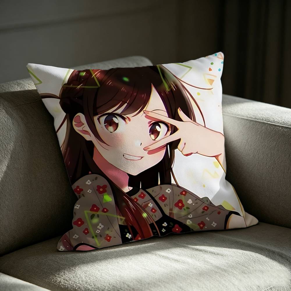 C-Chizuru M-Mizuhara Anime Rent-A-G-Girlfriend Square Sofa Pillow Cover Solid Color Living Room Home Decor Cushion Case