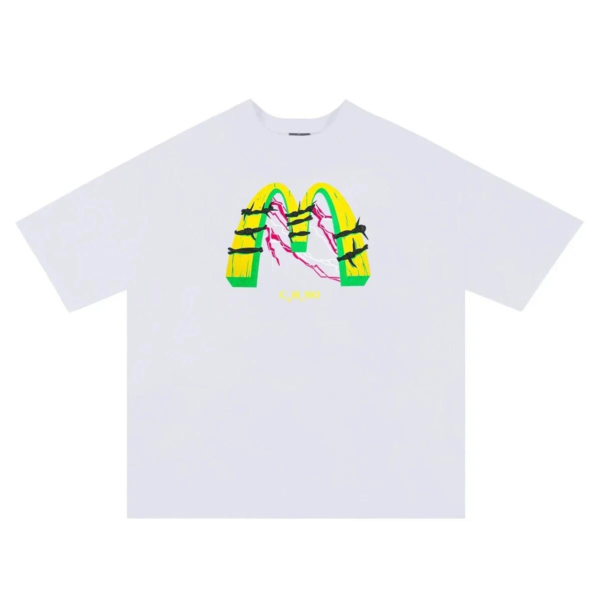 

Модная мужская футболка в стиле хип-хоп Harajuku с забавным графическим принтом и короткими рукавами, повседневная хлопковая футболка большого размера для мужчин и женщин XXXXXL чёрный