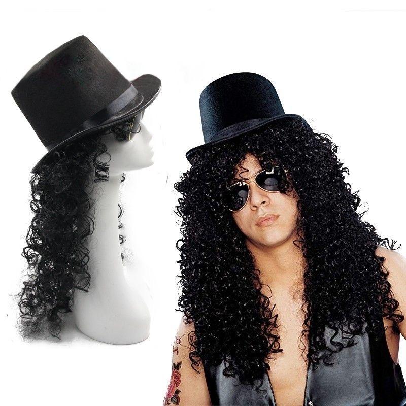 

Male and female rock king disco hippie wig carnival party dance party full outfit props Wig+Magic Hat