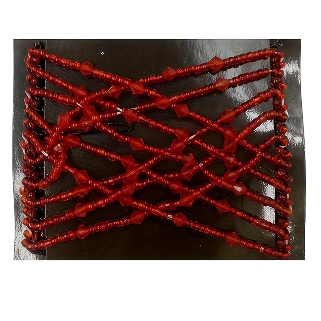 Elastic Beaded Hair Comb Flexible Magic Hair Styling Tool Adjustable Hairpin for Various Hair Types and Hairdos