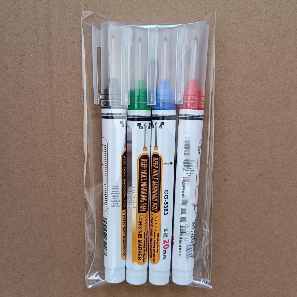 Extra-Long Oil-Based Quick-Dry Marker for Woodworking, Hardware, and Tile Drilling