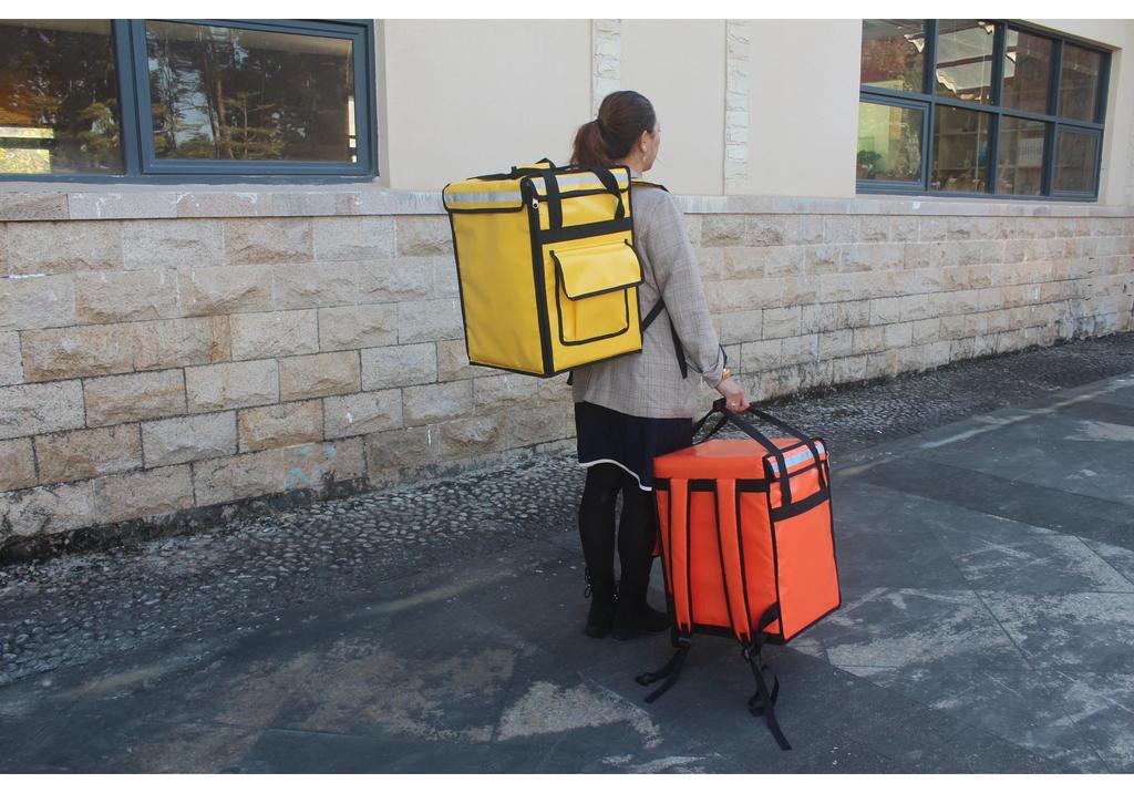 Zaino termico da asporto per pizza, grande capacità 42L/62L, borsa a spalla doppia portatile per esterni