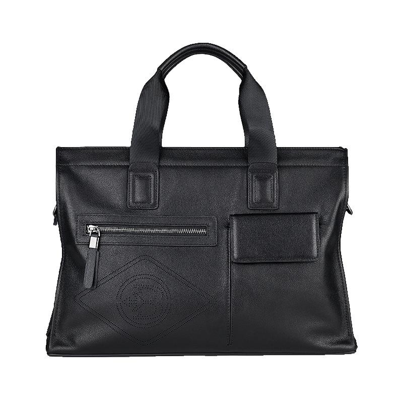 Men's Casual Genuine Leather Briefcase: Fashionable Cowhide Laptop Bag and Large Capacity Business Messenger Handbag