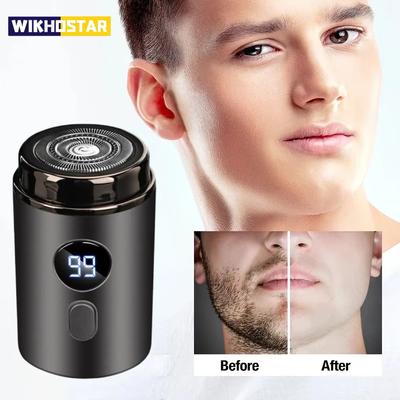 Mini rasoio elettrico da uomo ricaricabile tramite Type-C, ricaricabile in auto, portatile, con display digitale a LED, utilizzabile sia a secco che sotto la doccia. Rasoio per uomo, donna e casa.