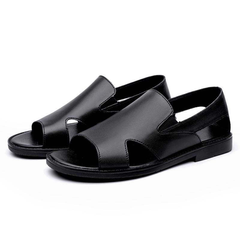

Модные летние дизайнерские мужские кожаные туфли и сандалии для отдыха на природе для мужчин Пляжная обувь Удобная и дышащая обувь для ходьбы на открытом воздухе 45 чёрный