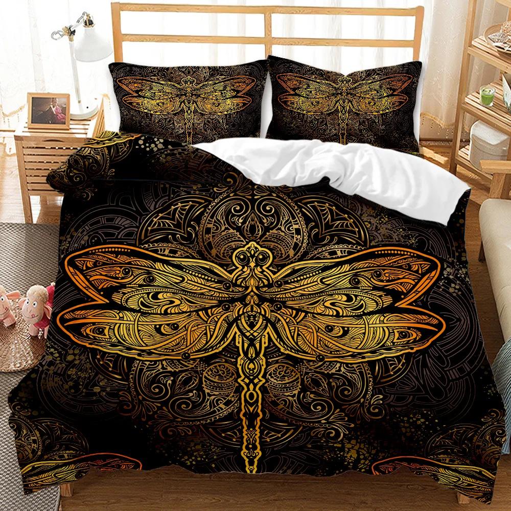 Bohemian Set povlaku na přikrývku 3D Zlaté Slunce a Měsíc Ložní Set pro Děti Dospívající Dospělé Dvojlůžko Queen King Size Polyesterový Povlak na Prošívanou Přikrývku