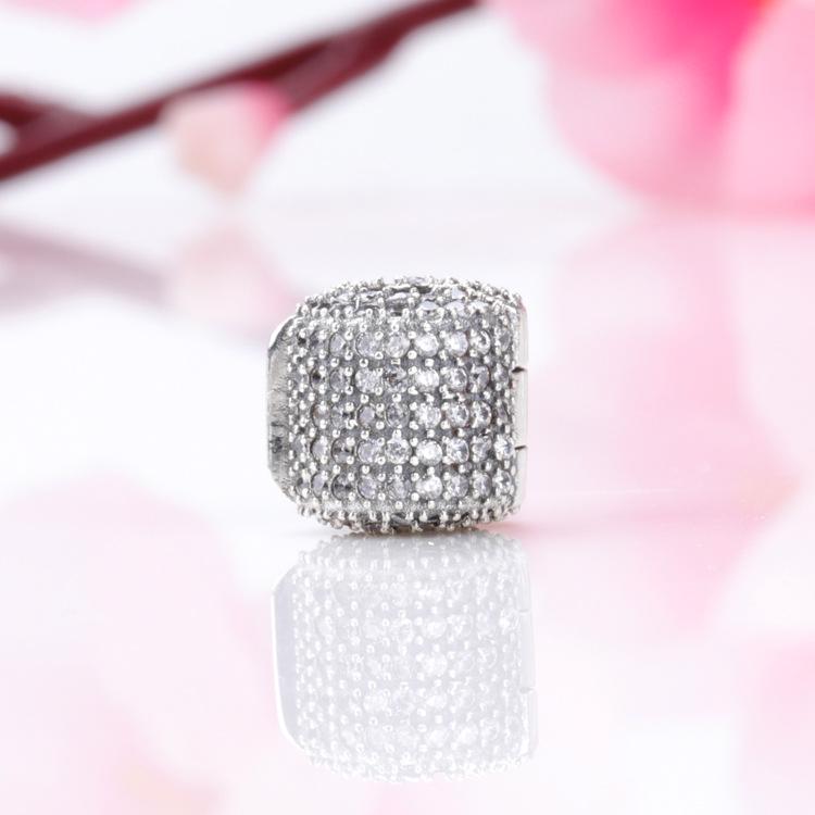 Pan Jia Winter 925 Sterling Silver Rhinestone Bracelet with Full Diamond Positioning Clasp Jewelry Buckle